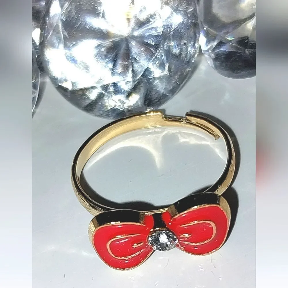 Super cute girls jeweled adjustable ring